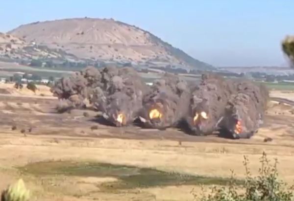 בום: צפו בפיצוץ 40 דונם של מוקשים ברמת הגולן