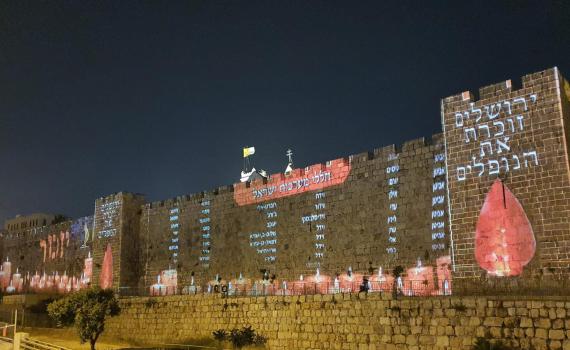 שמות הנופלים הוקרנו על חומות העיר העתיקה | צפו