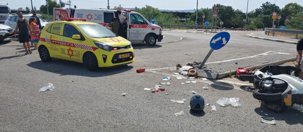 רוכב אופנוע נפצע קשה לאחר שהחליק סמוך לעין יהב