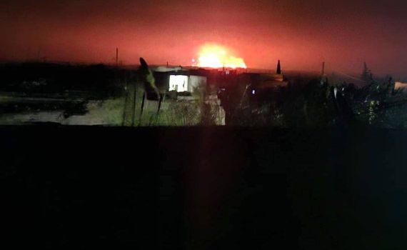 סוריה: פיצוצי ענק במחסני תחמושת בשדה התעופה בחומס