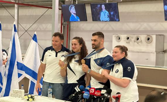 צפו: קבלת הפנים למדליסטים האולימפיים בנתב"ג