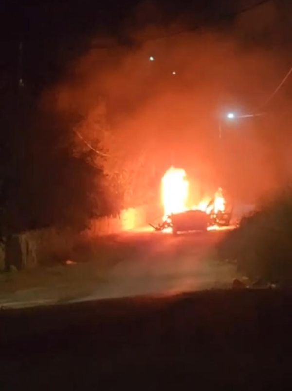 נשרף בלהבות: רכב הותקף מהאוויר בטול כרם