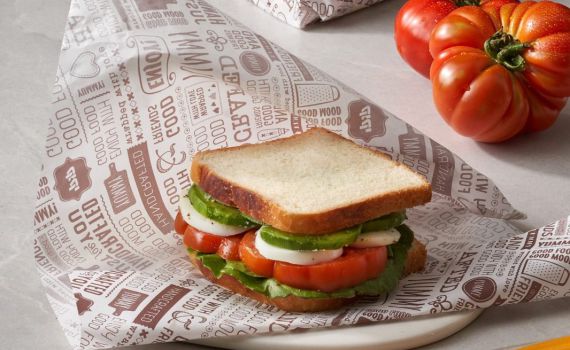 הרגשה של בית קפה בהפסקה: נייר עטיפה לסנדוויצ'ים אטום לנוזלים