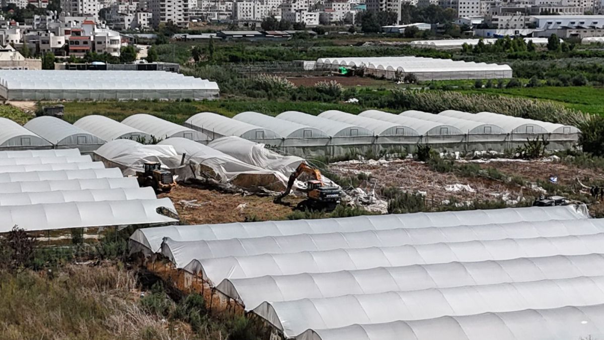 נהרסו חממות פלסטיניות שנבנו ליד בת חפר