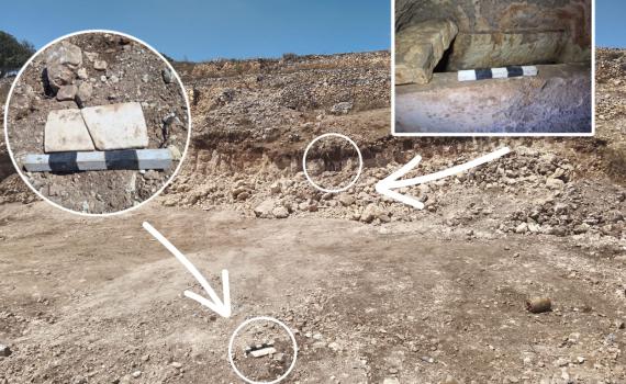 פלסטינים שדדו קבר עתיק בן 3,000 שנה במהלך עבודות פיתוח