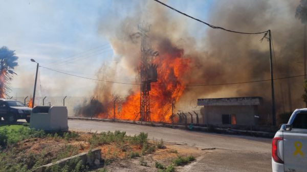 שריפה במתקן ביטחוני ליד קדומים: מטוסים הוזנקו לאזור