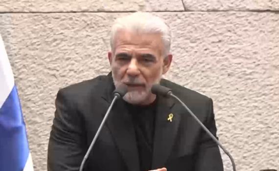 לפיד: "אם ישראל לא תצא למהלך מדיני החמאס יחזור לשלוט בעזה"