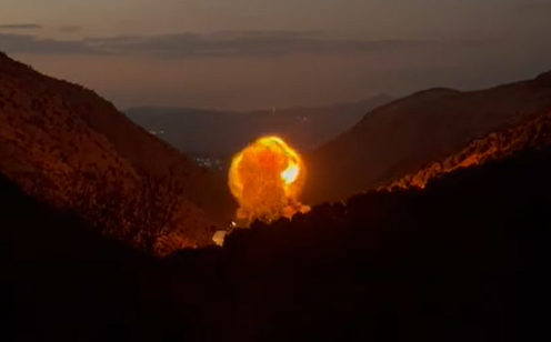 פיצוץ ענק ופטריית אש: יחידת האלפינסטים הפציצו בלבנון