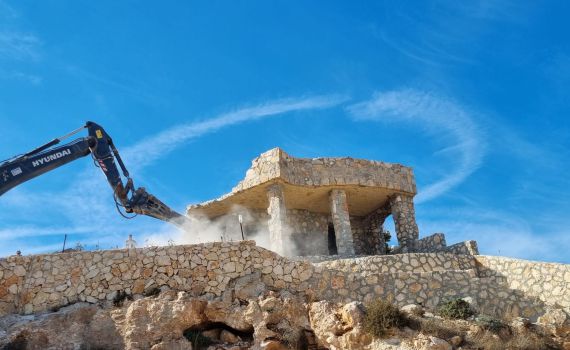 במבצע נרחב: בגוש עציון נהרסו מבנים פלסטיניים בלתי חוקיים