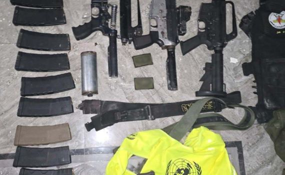 סמוך לציוד של אונר"א: צה"ל איתר מחסן כלי נשק בשומרון