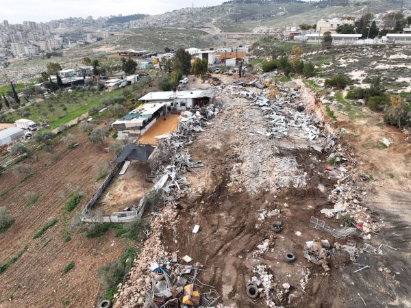 בגודל 10 דונם: נהרסה בנייה בלתי חוקית פלסטינית במצודת אדומים