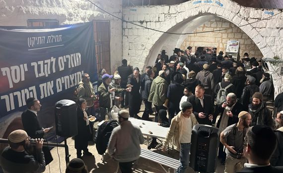 הרב שרקי בקבר יוסף: "בני ישמעאל איבדו זכות לחיות בארץ"