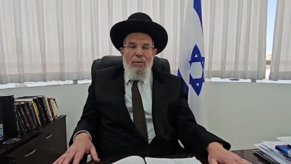 הרב הראשי לישראל קלמן בר: "אנחנו באמצע התהליך של הגאולה"