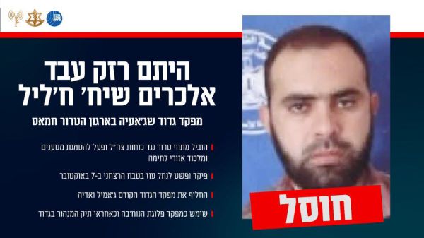 צה"ל מאשר: חוסל ברצועת עזה מג"ד שג׳אעיה