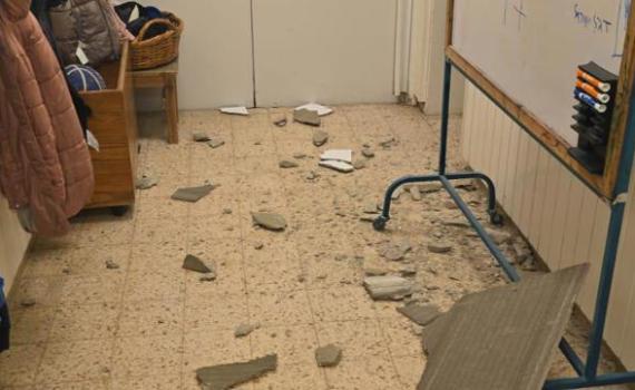 אזעקות ויירוטים בצפון; שברי מיירט ריסקו גן ילדים