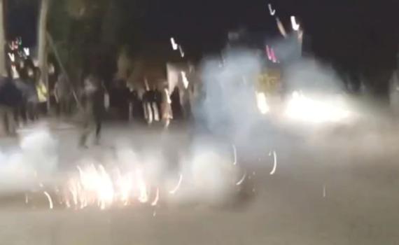 השוטרים פיזרו ברימוני הלם הפגנה אלימה מול חטמ"ר בנימין