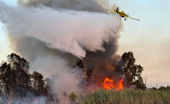 שריפה פרצה בשטח פתוח סמוך לגבול עם ירדן | תיעוד
