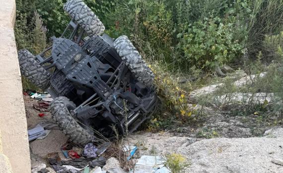 רוכב טרקטורון התהפך לתעלה, מצבו אנוש