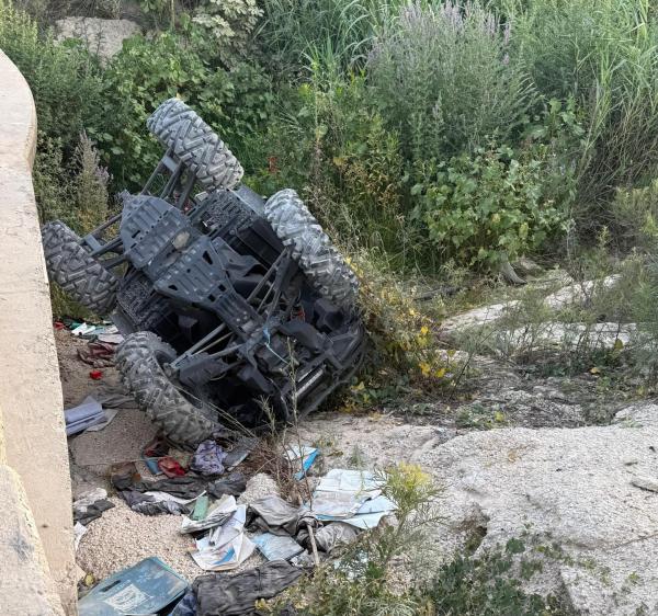 רוכב טרקטורון התהפך לתעלה, מצבו אנוש