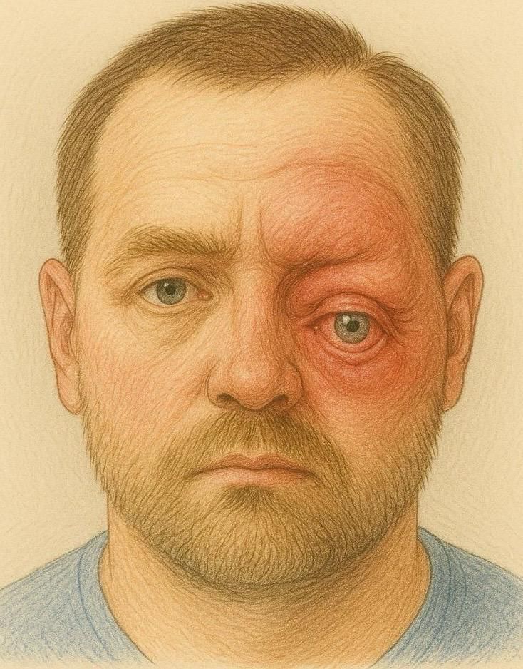 בגלל שק רירי נדיר: עינו של מטופל כמעט יצאה ממקומה