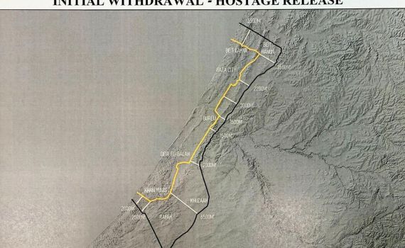 טראמפ פרסם את מפת הנסיגה של צה"ל בהפסקת האש