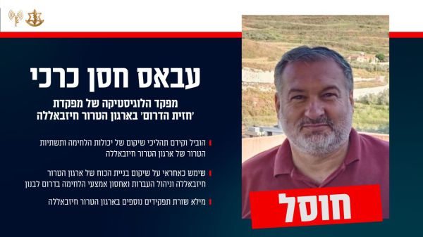 צה"ל מאשר: חוסל מפקד הלוגיסטיקה של "חזית הדרום" בחיזבאללה