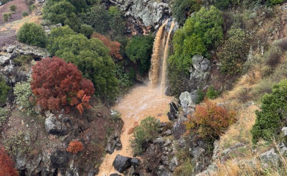תיעוד מרהיב: מפל סער שברמת הגולן זורם לראשונה השנה