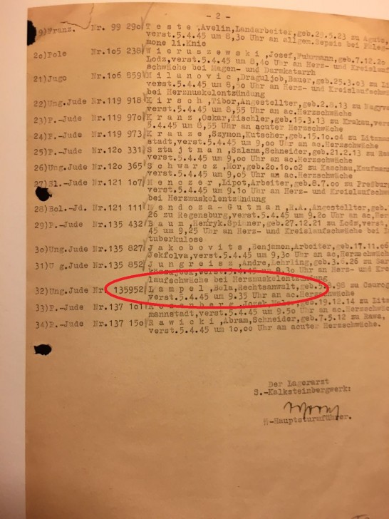 מסמך תיעוד הרצח של בלה למפל- סעיף 32