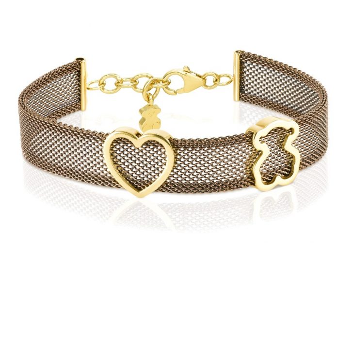 צמיד רשת שילוב דובי ולב מזהב 1100שח (צילום: יח"צ) 