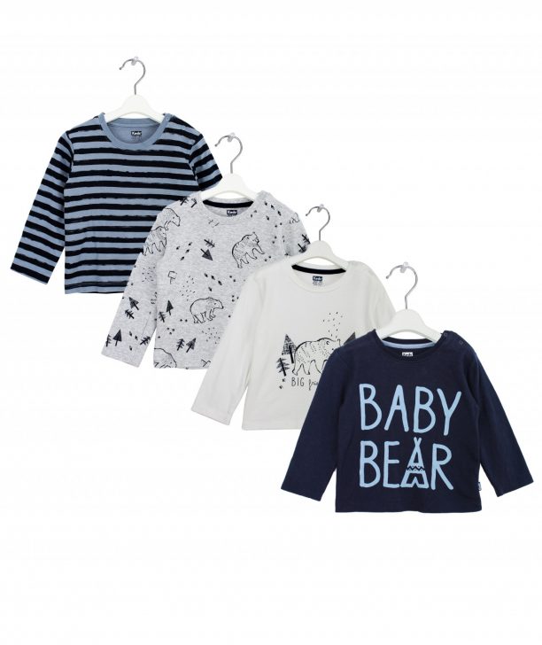 רביעיית חולצות כותנה עם דפוסים 99.90