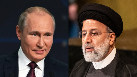 נשיאי איראן ורוסיה ראיסי ופוטין (lev radin, Luca Perra / Shutterstock.com)