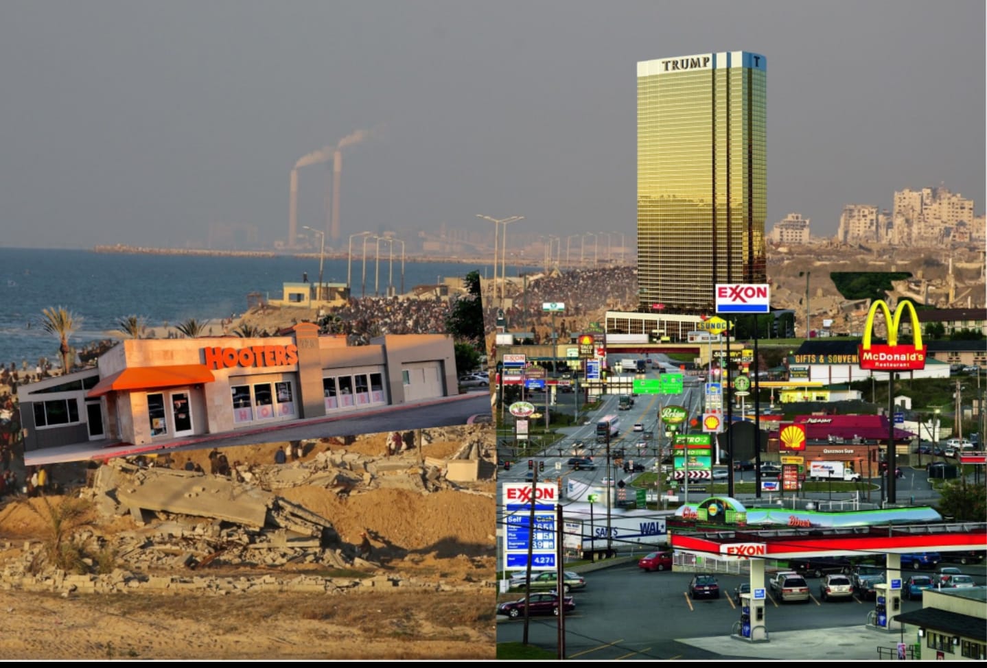 עזה תחת שלטון אמריקאי (תמונת AI)